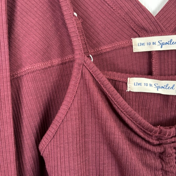 Live to Be Spoiled Ribbed Knit Cinched Tank Top & Oversized Cardigan Set - Picture 11 of 16